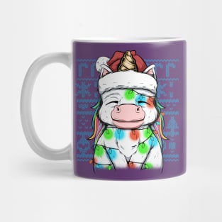 unicorn christmas lights and fun Mug